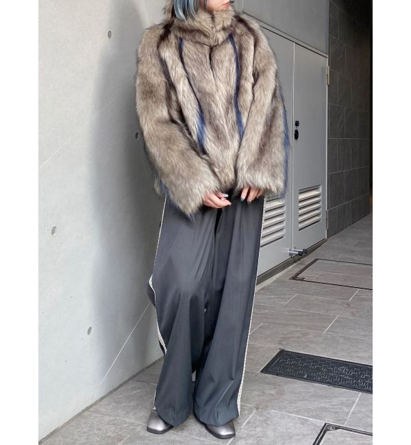 MURUA「フェイクファーラインジャガードコート」|その他|