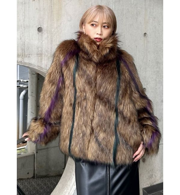 MURUA「フェイクファーラインジャガードコート」|その他|