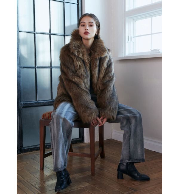 MURUA「フェイクファーラインジャガードコート」|その他|