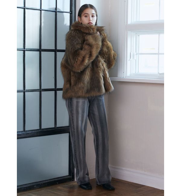 MURUA「フェイクファーラインジャガードコート」|その他|