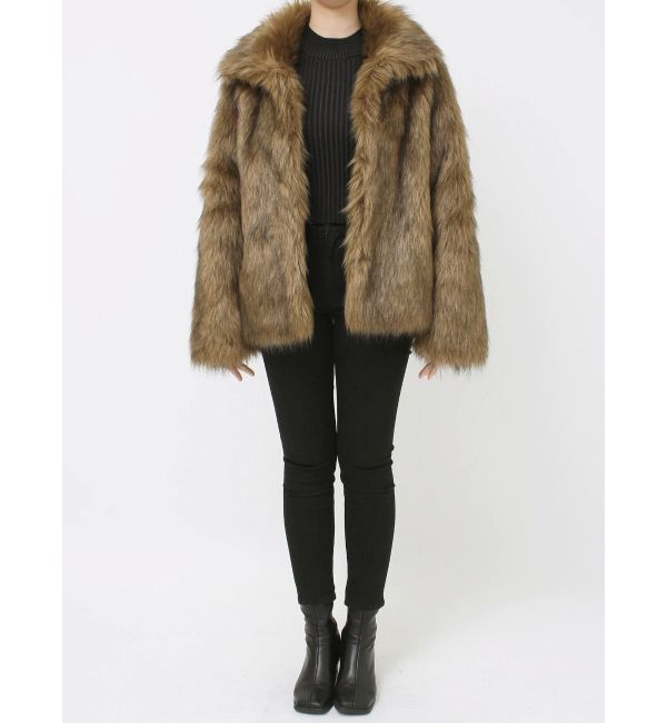 MURUA「フェイクファーラインジャガードコート」|その他|