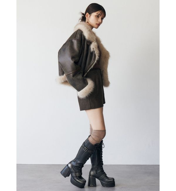 アンイーブンショートフェイクムートンジャケット（MURUA）｜ルミネの