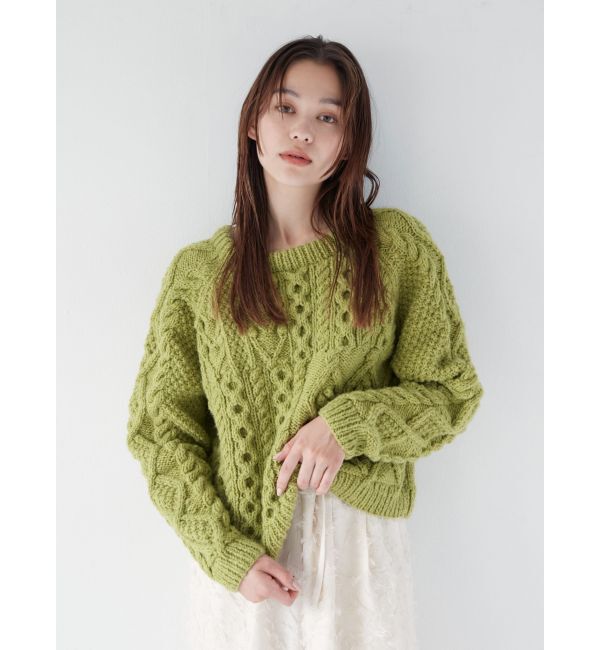 Ungrid「パッチワークケーブルルーズニット」|ニット・セーター|