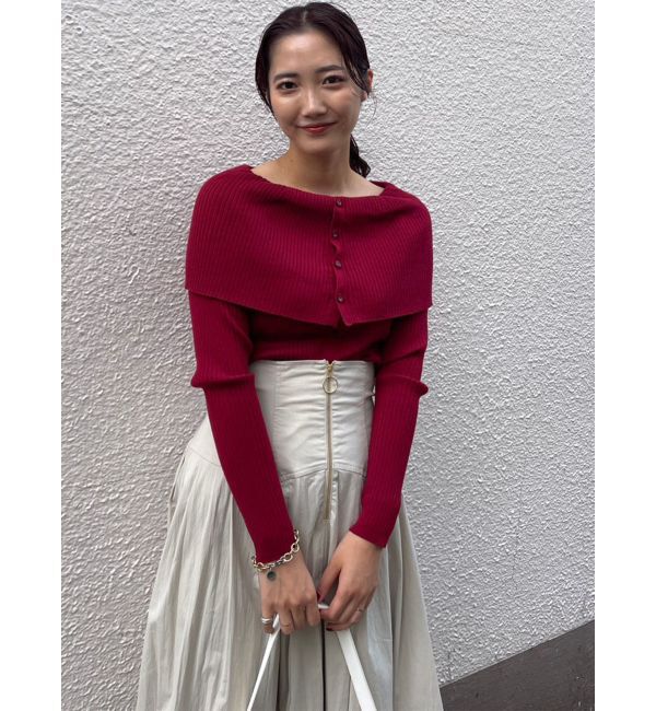 LAGUNAMOON「ビックカラーリブニットプルオーバー」|ニット・セーター|