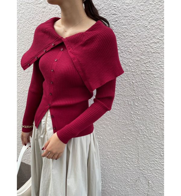 LAGUNAMOON「ビックカラーリブニットプルオーバー」|ニット・セーター|