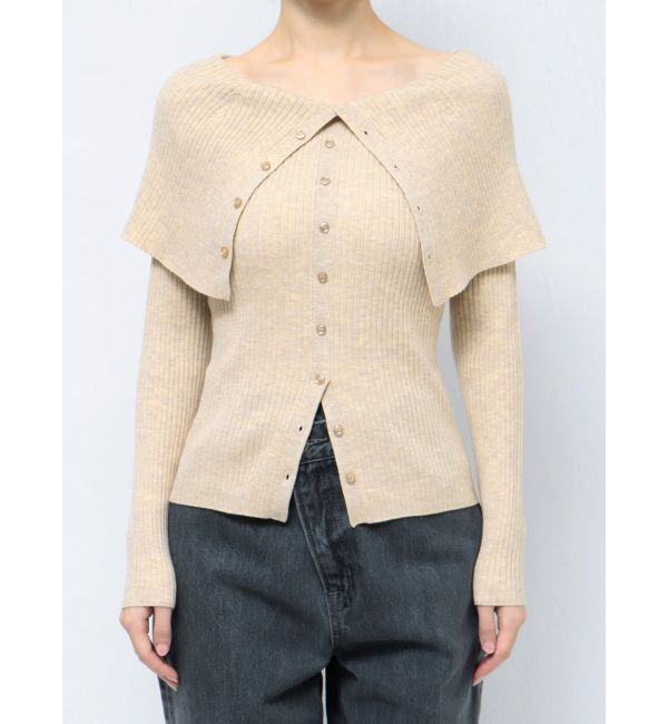 LAGUNAMOON「ビックカラーリブニットプルオーバー」|ニット・セーター|