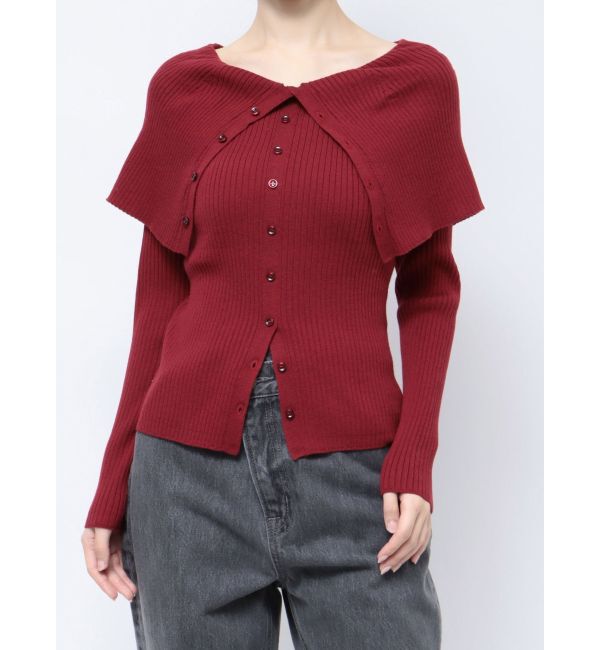 LAGUNAMOON「ビックカラーリブニットプルオーバー」|ニット・セーター|