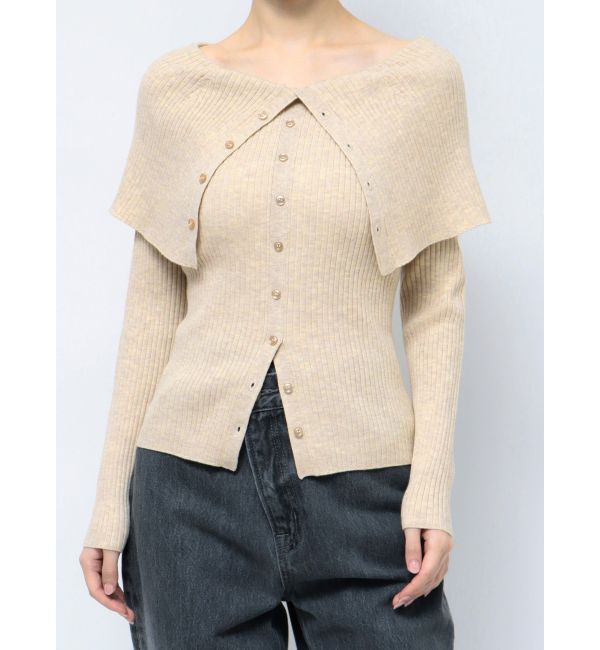 LAGUNAMOON「ビックカラーリブニットプルオーバー」|ニット・セーター|