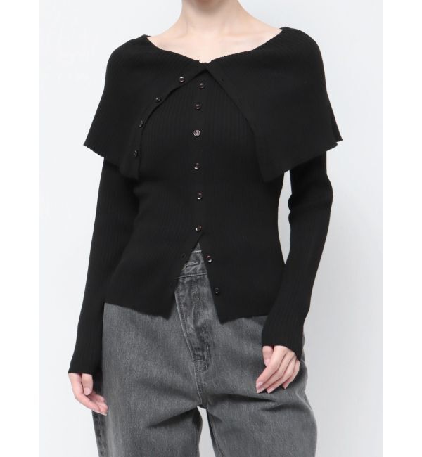 LAGUNAMOON「ビックカラーリブニットプルオーバー」|ニット・セーター|