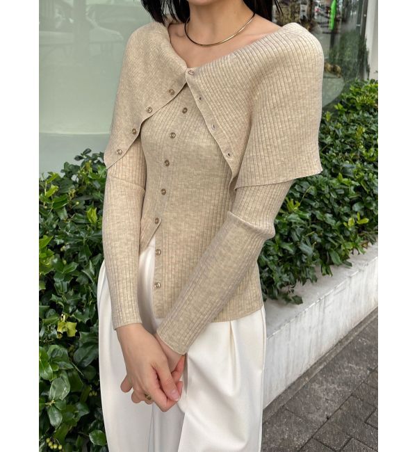 LAGUNAMOON「ビックカラーリブニットプルオーバー」|ニット・セーター|