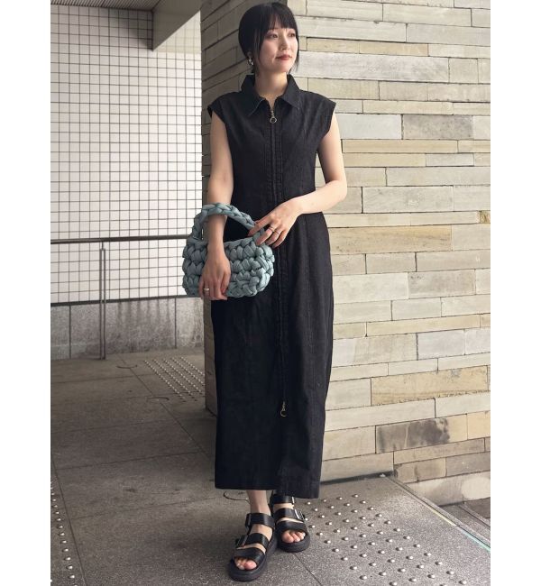 LAGUNAMOON「ZIPデニムシルエットワンピース」|ワンピース|ブラック