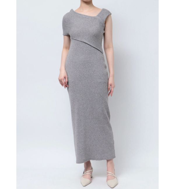 LAGUNAMOON「アシンメトリーラメブレンドニットワンピース」|ワンピース|