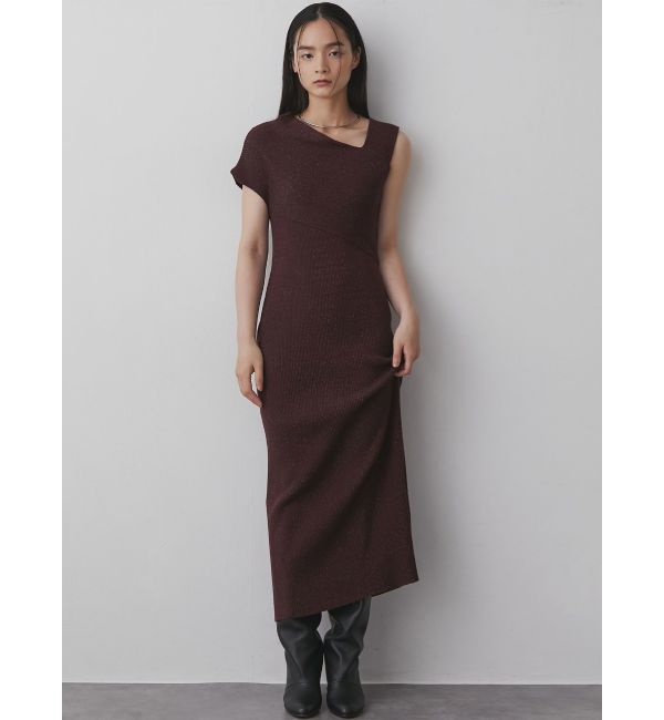 LAGUNAMOON「アシンメトリーラメブレンドニットワンピース」|ワンピース|