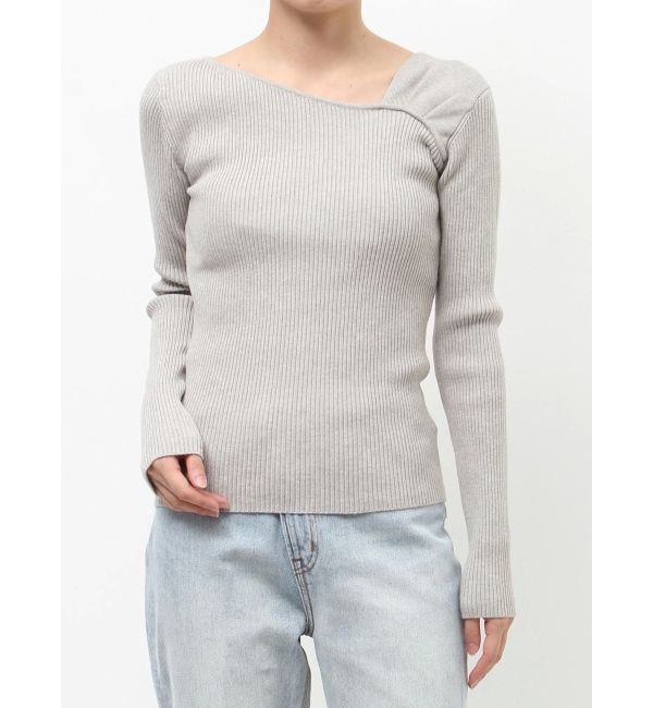 LAGUNAMOON「アシンメトリータックニットプルオーバー」|ニット・セーター|