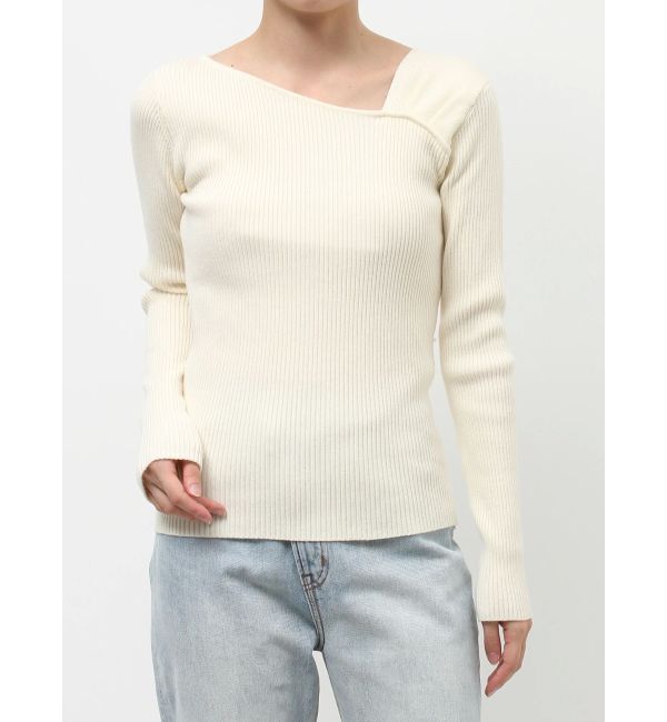 LAGUNAMOON「アシンメトリータックニットプルオーバー」|ニット・セーター|