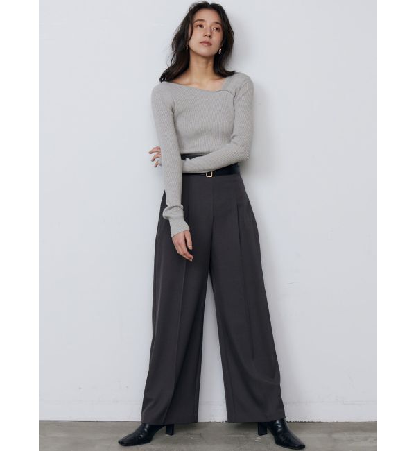 LAGUNAMOON「アシンメトリータックニットプルオーバー」|ニット・セーター|