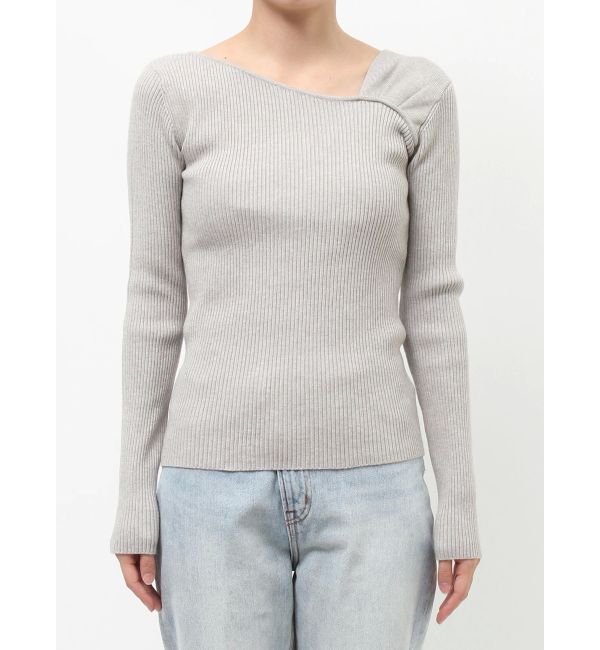 LAGUNAMOON「アシンメトリータックニットプルオーバー」|ニット・セーター|