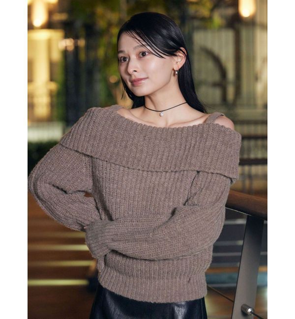 LAGUNAMOON「ウールブレンドオフショルダーニット」|ニット・セーター|