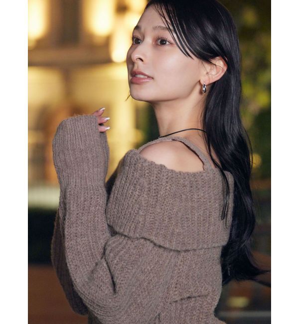 LAGUNAMOON「ウールブレンドオフショルダーニット」|ニット・セーター|