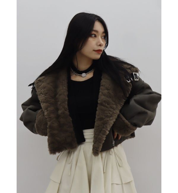 EVRIS「チョーカーリボン付リブトップス」|Tシャツ・カットソー|