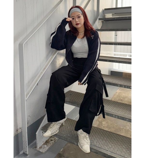 EVRIS「チョーカーリボン付リブトップス」|Tシャツ・カットソー|