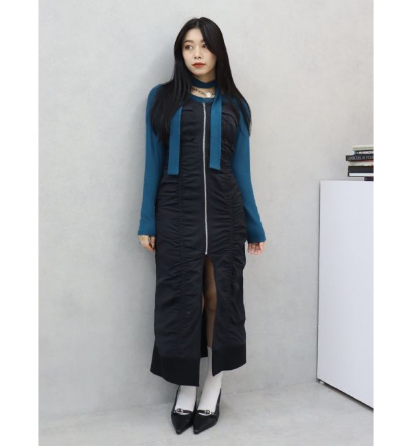 EVRIS「チョーカーリボン付リブトップス」|Tシャツ・カットソー|