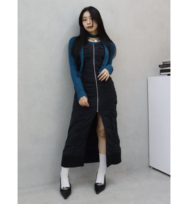 EVRIS「チョーカーリボン付リブトップス」|Tシャツ・カットソー|