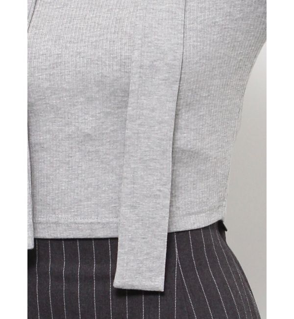 EVRIS「チョーカーリボン付リブトップス」|Tシャツ・カットソー|