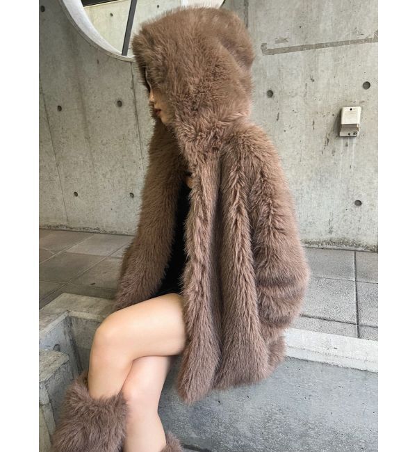 EVRIS「フェイクファーフーディコート」|その他|