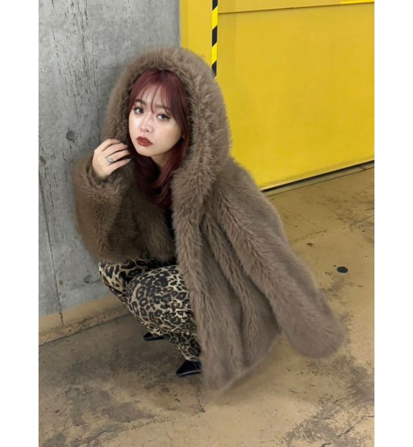 EVRIS「フェイクファーフーディコート」|その他|