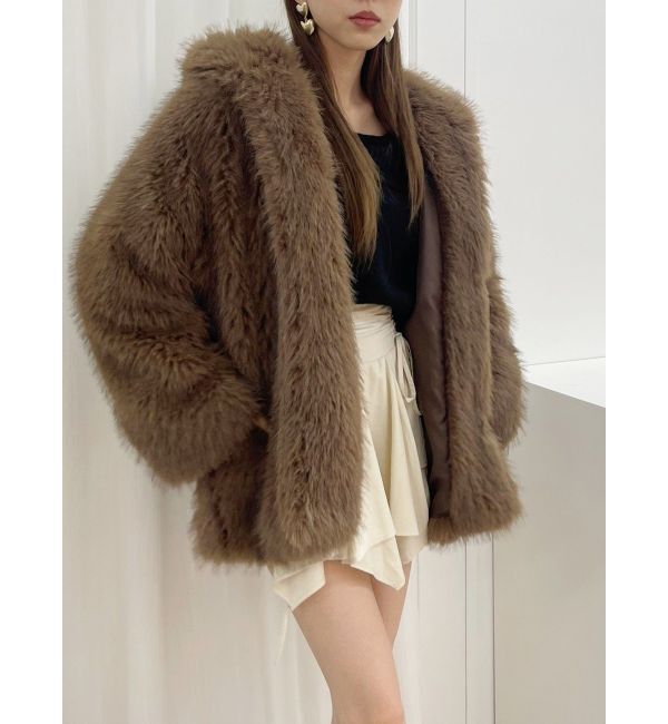 EVRIS「フェイクファーフーディコート」|その他|