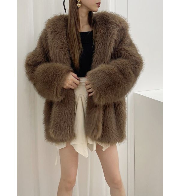 EVRIS「フェイクファーフーディコート」|その他|