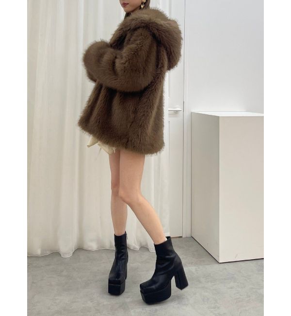 EVRIS「フェイクファーフーディコート」|その他|