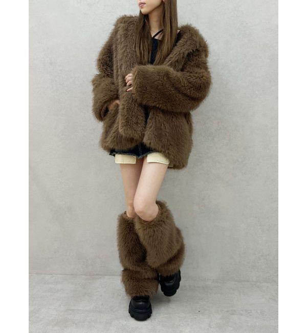 EVRIS「フェイクファーフーディコート」|その他|