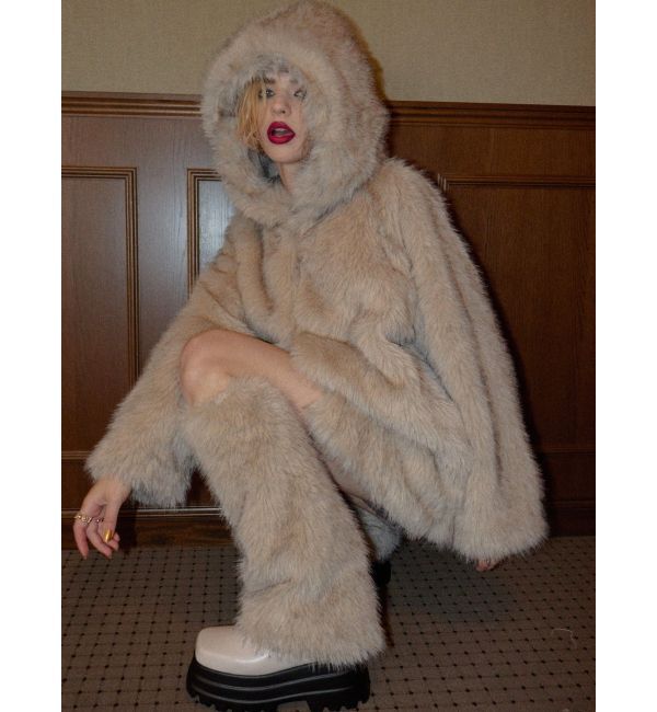 EVRIS「フェイクファーフーディコート」|その他|