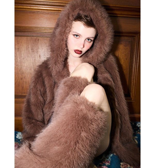 EVRIS「フェイクファーフーディコート」|その他|