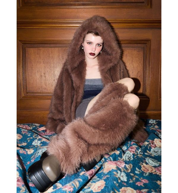 EVRIS「フェイクファーフーディコート」|その他|