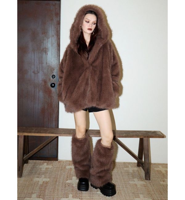 EVRIS「フェイクファーフーディコート」|その他|