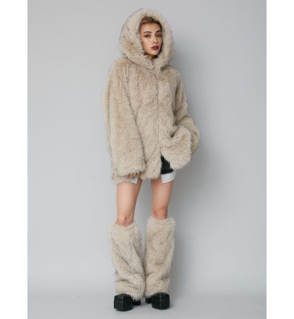 EVRIS「フェイクファーフーディコート」|その他|