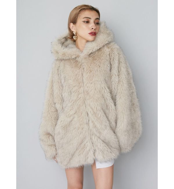 EVRIS「フェイクファーフーディコート」|その他|