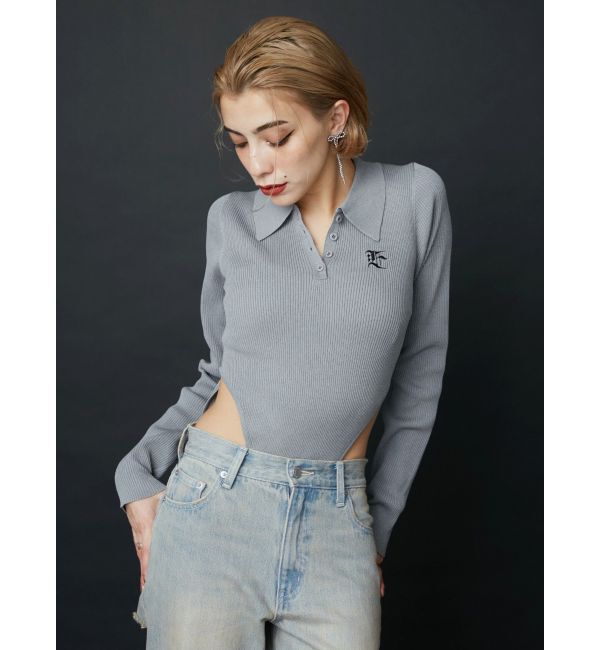 EVRIS「ロゴリブニットボディースーツ」|ニット・セーター|