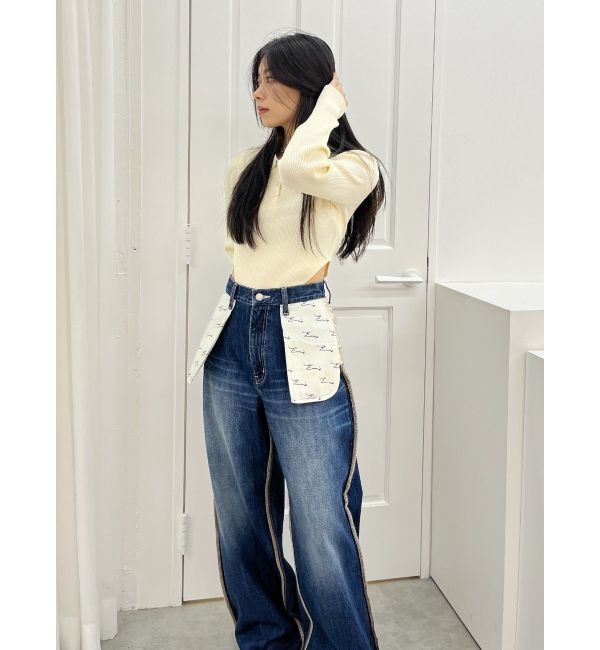 EVRIS「ロゴリブニットボディースーツ」|ニット・セーター|