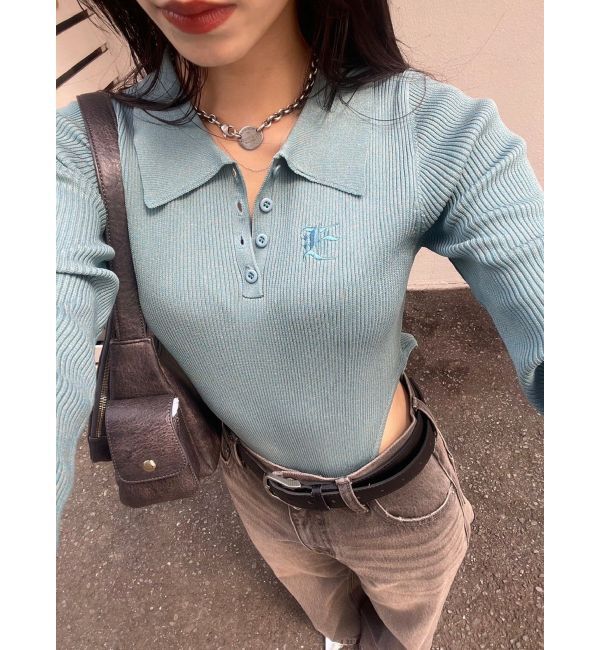 EVRIS「ロゴリブニットボディースーツ」|ニット・セーター|