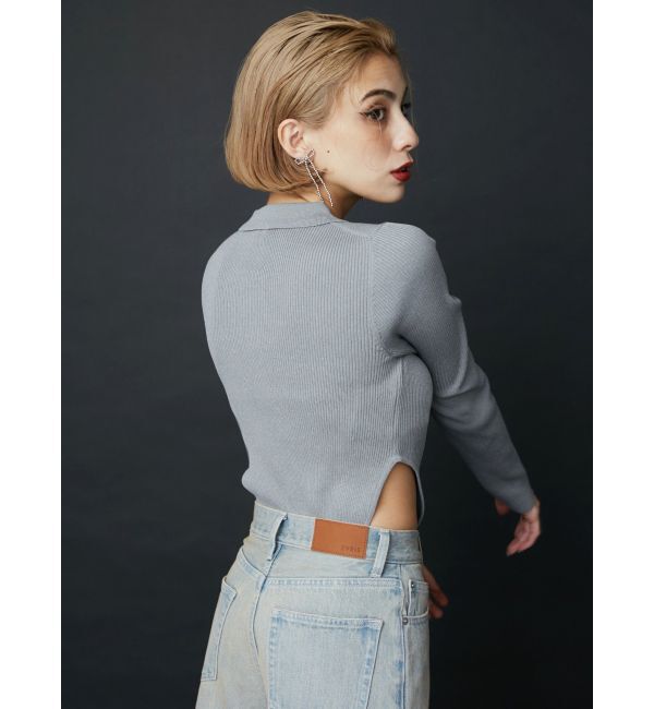 EVRIS「ロゴリブニットボディースーツ」|ニット・セーター|