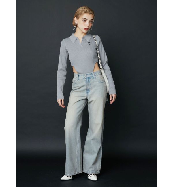 EVRIS「ロゴリブニットボディースーツ」|ニット・セーター|