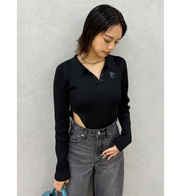 EVRIS「ロゴリブニットボディースーツ」|ニット・セーター|