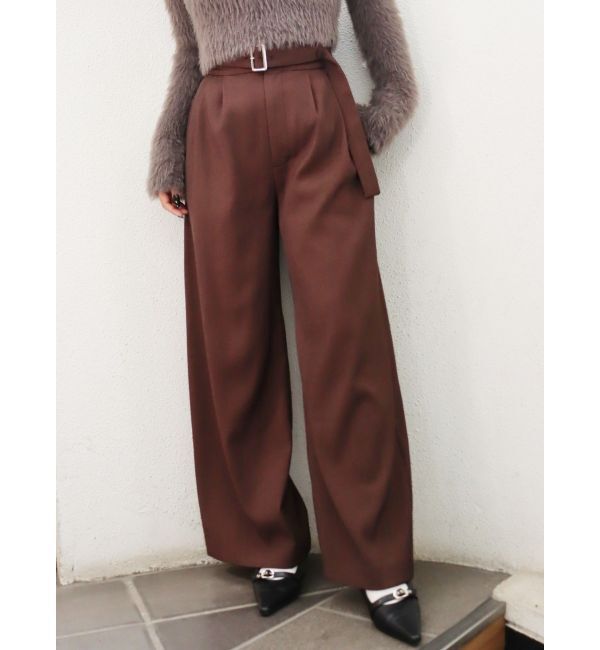 EVRIS「ハイウエストワイドパンツ」|その他|ブラウン