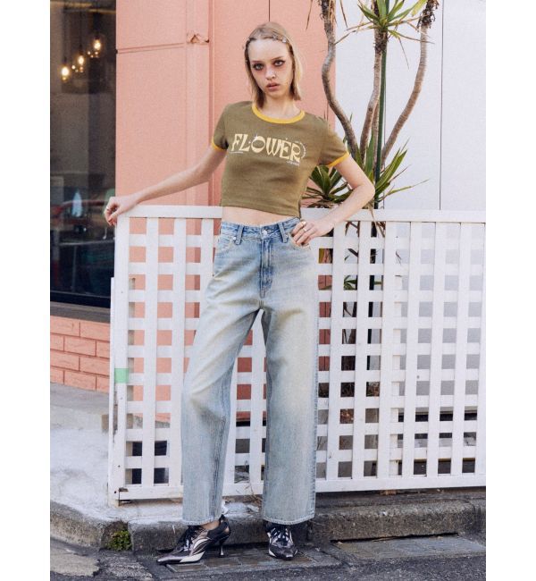 EVRIS「FLOWERストラップクロップドＴシャツ」|Tシャツ・カットソー|