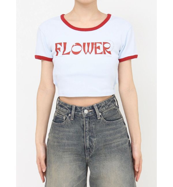 EVRIS「FLOWERストラップクロップドＴシャツ」|Tシャツ・カットソー|