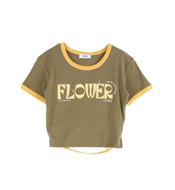 EVRIS「FLOWERストラップクロップドＴシャツ」|Tシャツ・カットソー|